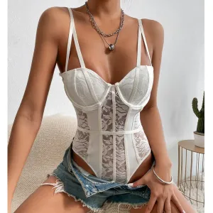 Daring Desire Lace Corset Bodysuit
