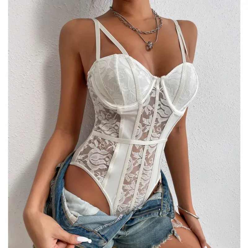 Daring Desire Lace Corset Bodysuit