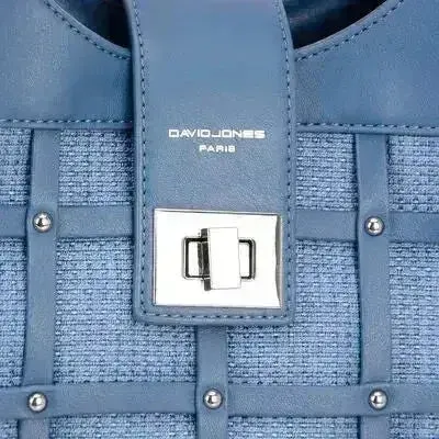 David Jones Rivet Handbag – Edgy PU Leather Medium Tote