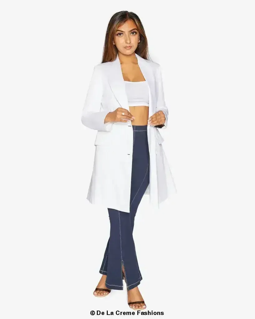 De la Creme Longline Double Breasted Blazer - UK Made | Femstylo