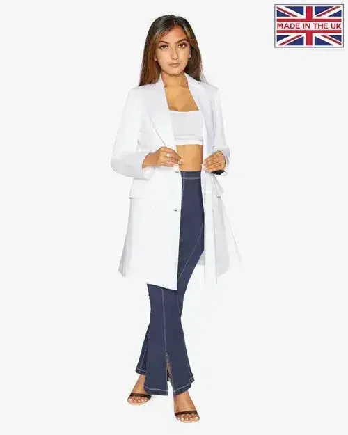 De la Creme Longline Double Breasted Blazer - UK Made | Femstylo