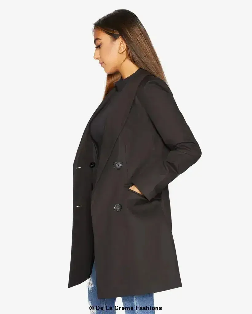 De la Creme Longline Double Breasted Blazer - UK Made | Femstylo