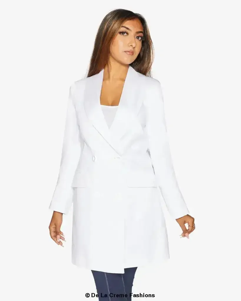 De la Creme Longline Double Breasted Blazer - UK Made | Femstylo