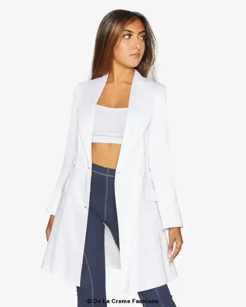 De la Creme Longline Double Breasted Blazer - UK Made | Femstylo