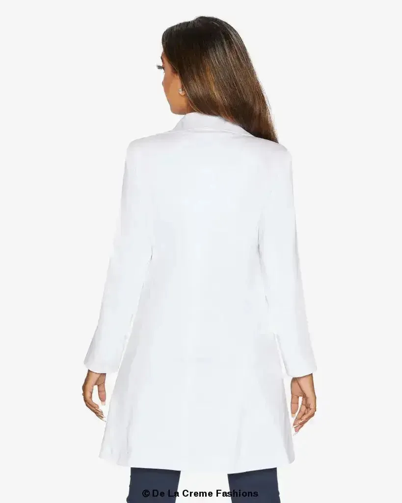 De la Creme Longline Double Breasted Blazer - UK Made | Femstylo