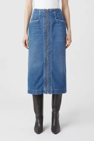 Denim Skirt With Zip