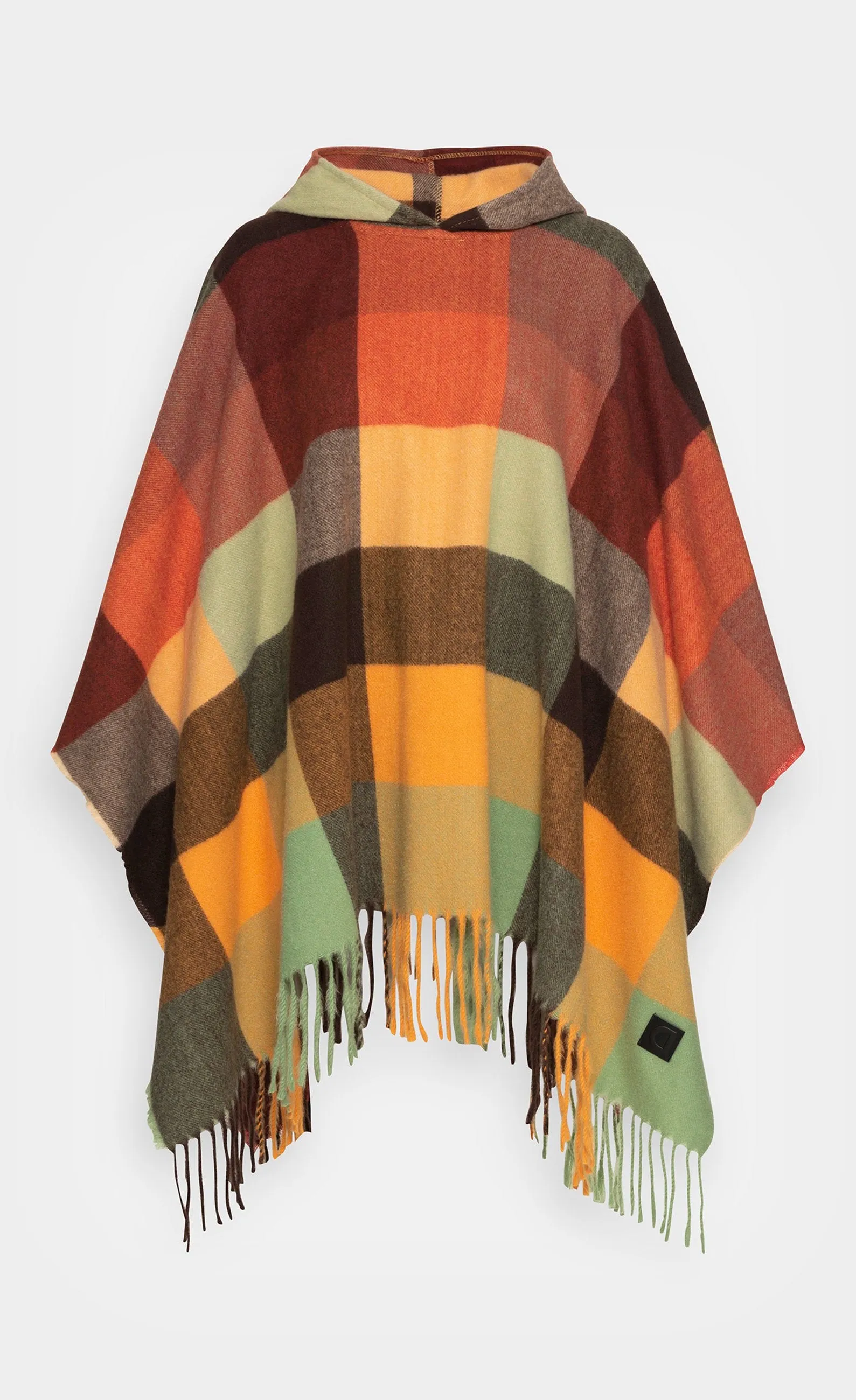 Desigual Plaid Poncho
