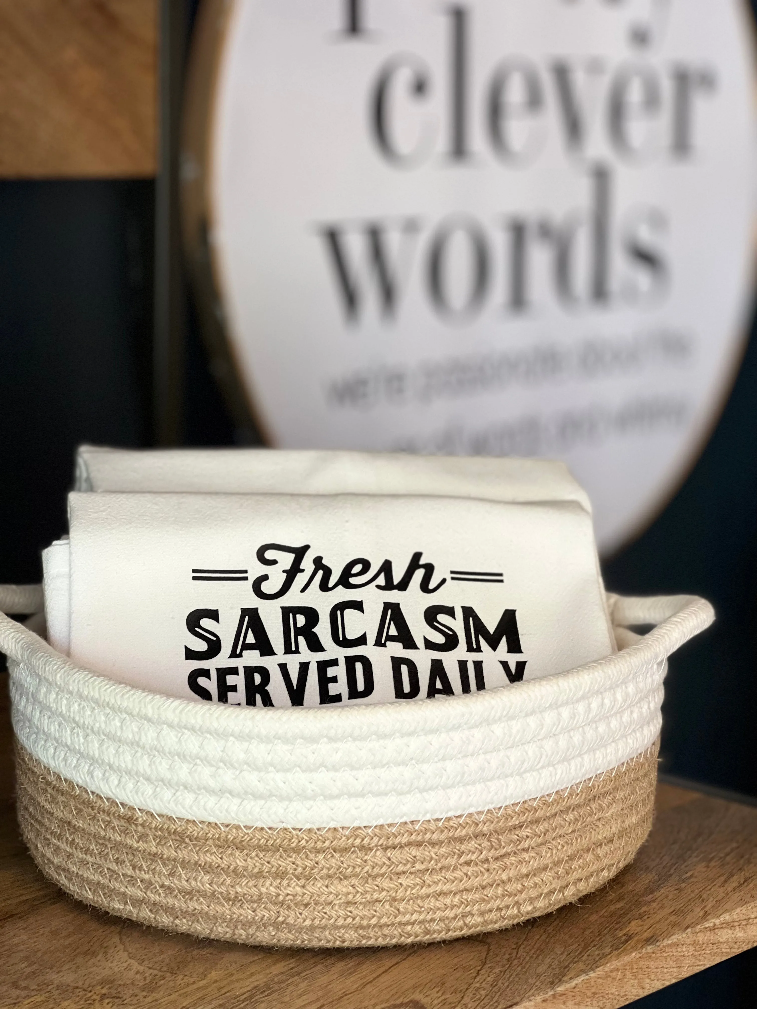 drink champagne, don't step in the butter - humorous bar kitchen towel SM