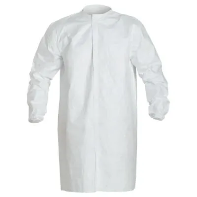 DuPont™ Tyvek® IsoClean® Frock with Snap Front, Large, White, IC270BWHLG0030CS