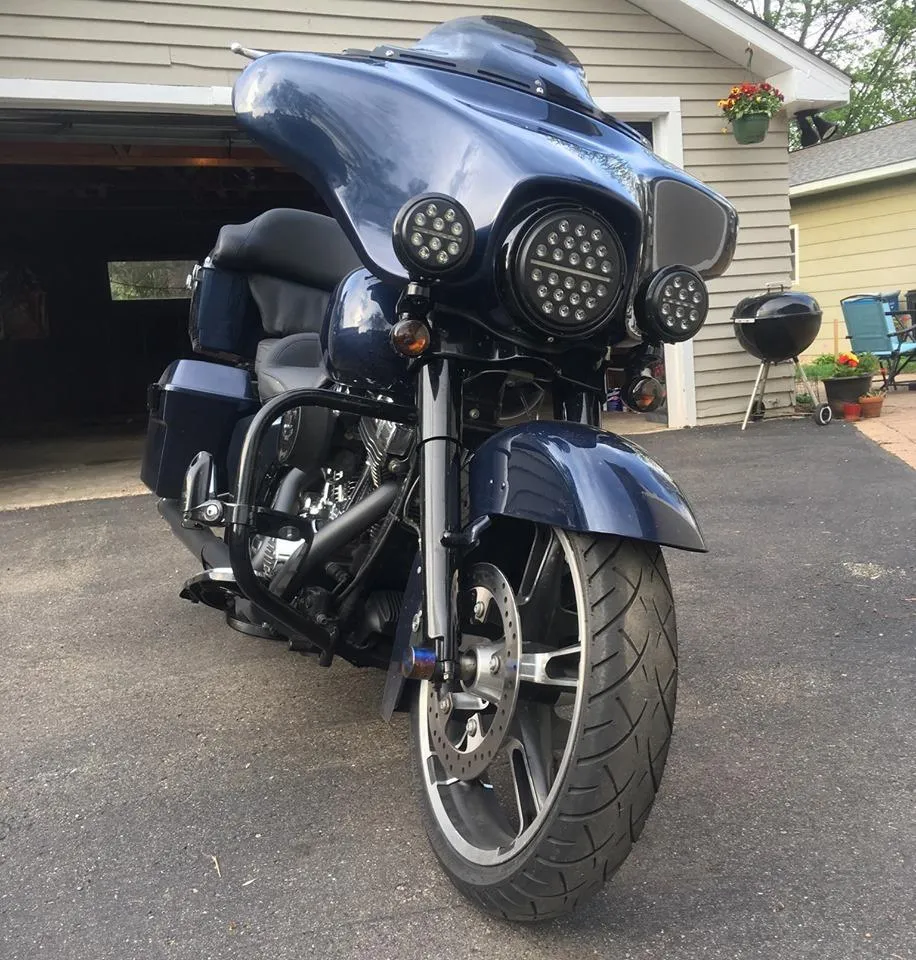 Eagle Lights 7" SLIM LINE Multi LED Projection Headlight - Black - Fits All 7" Harley Davidson and Indian Headlight Buckets