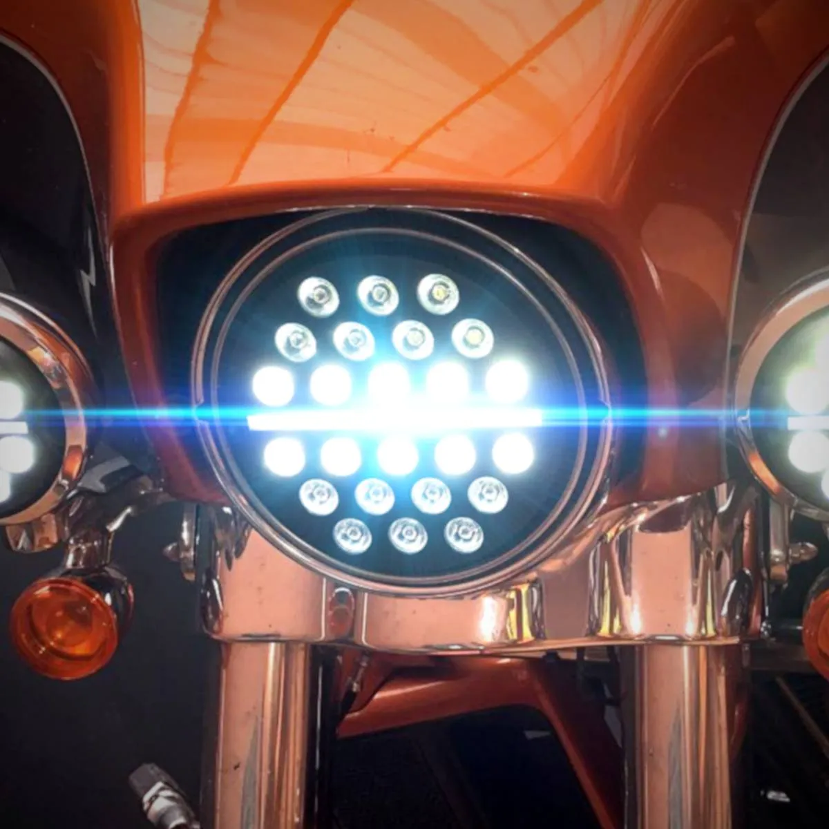 Eagle Lights 7" SLIM LINE Multi LED Projection Headlight - Black - Fits All 7" Harley Davidson and Indian Headlight Buckets