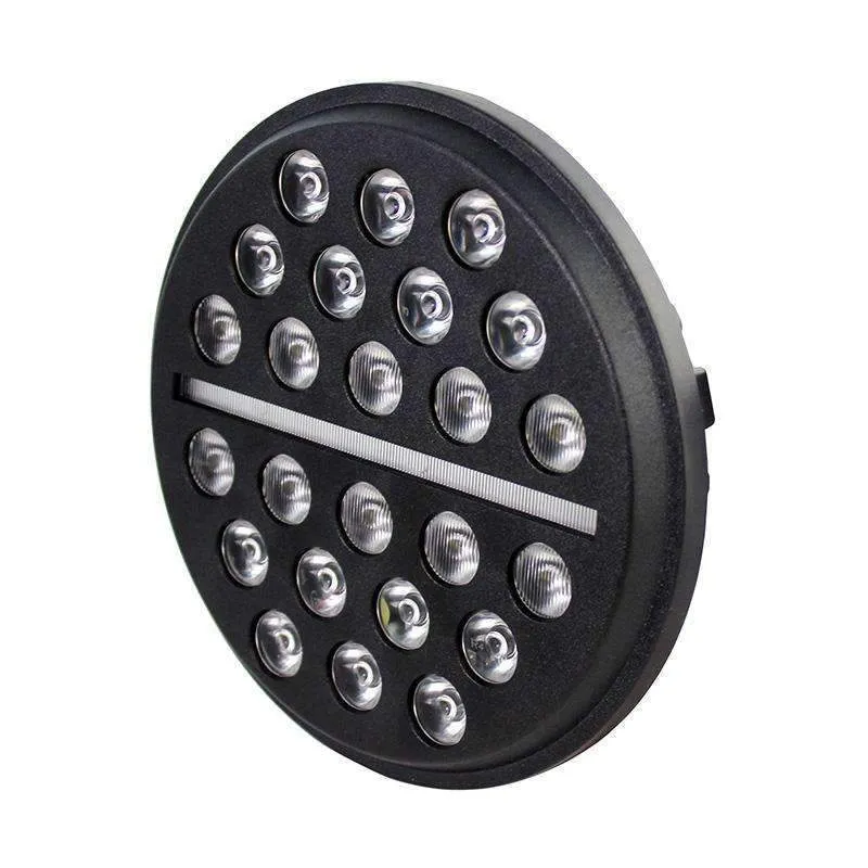 Eagle Lights 7" SLIM LINE Multi LED Projection Headlight - Black - Fits All 7" Harley Davidson and Indian Headlight Buckets