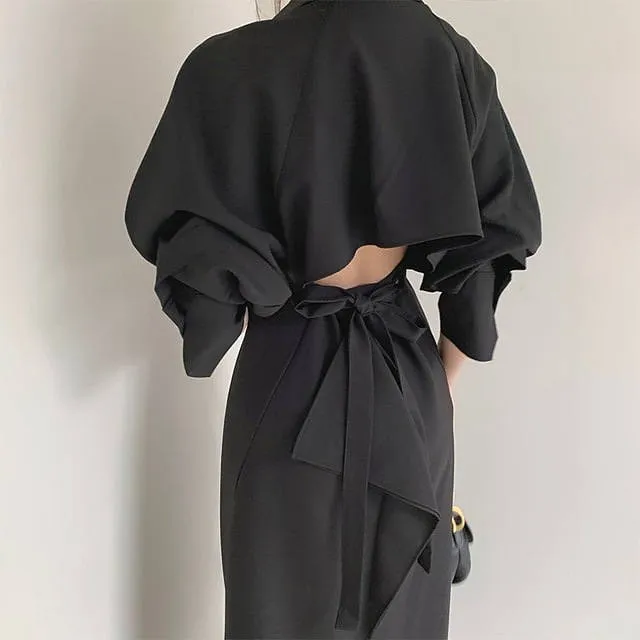 Elegant Casual Split High Waist Ladies Dresses