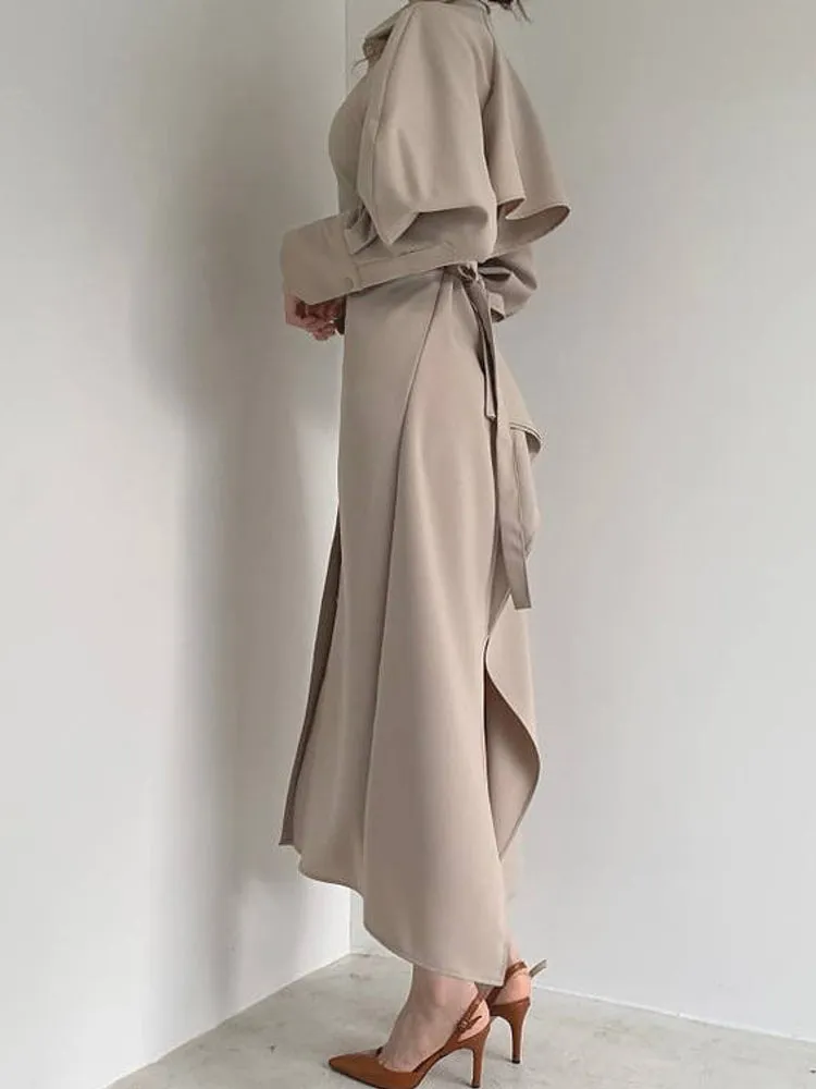 Elegant Casual Split High Waist Ladies Dresses