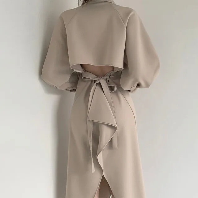 Elegant Casual Split High Waist Ladies Dresses