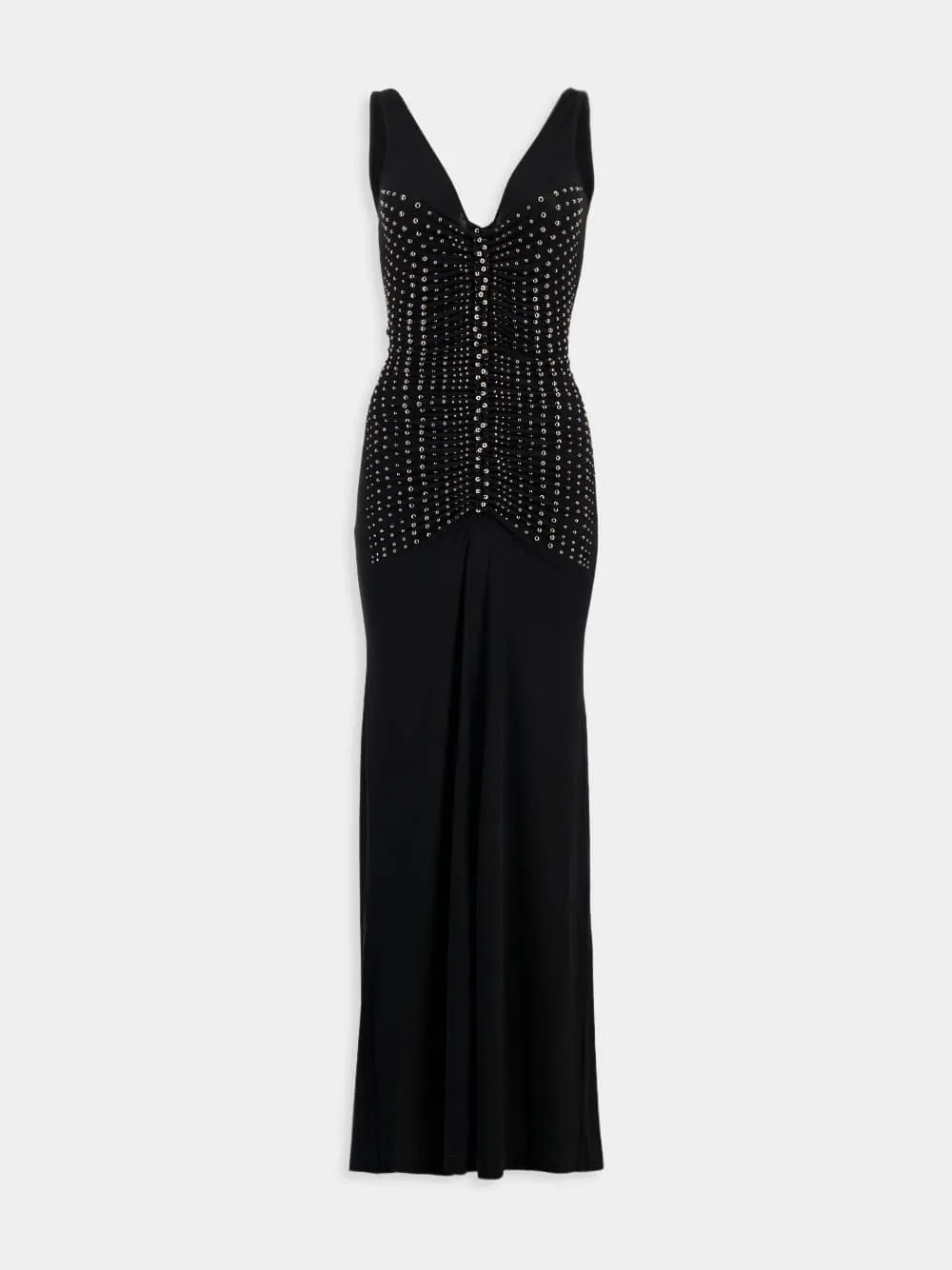 Embellished V-Neck Long Gown