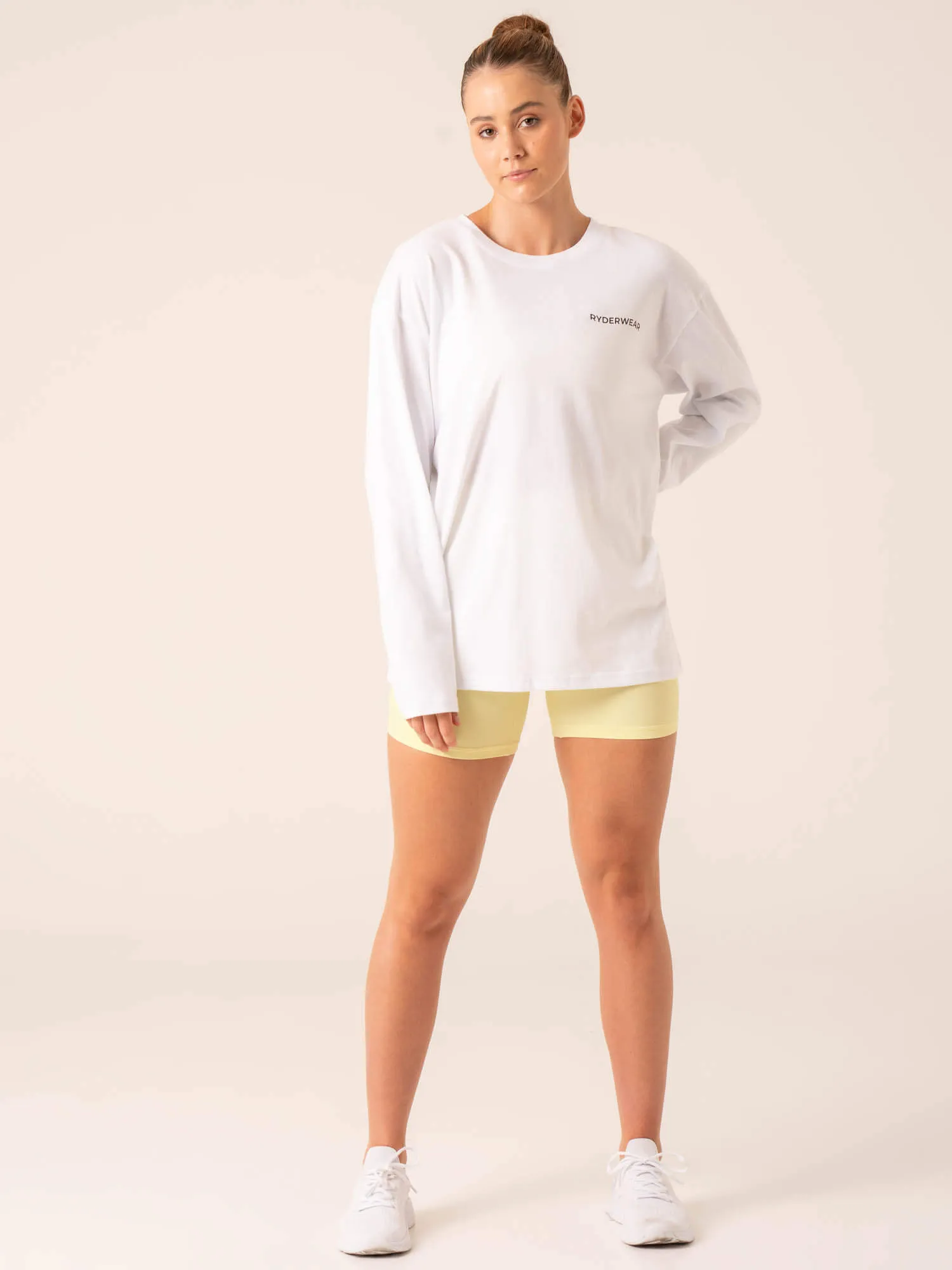 Embody Oversized Long Sleeve T-Shirt - White