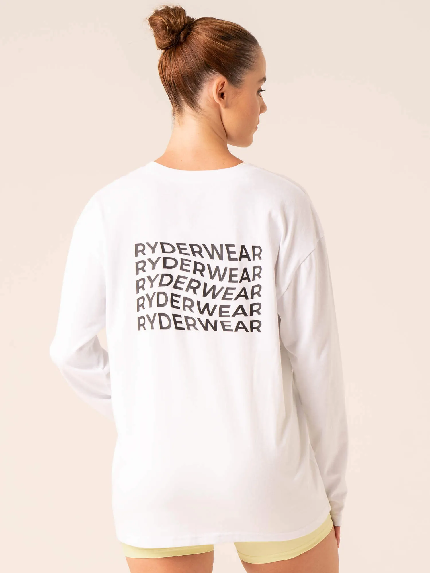 Embody Oversized Long Sleeve T-Shirt - White