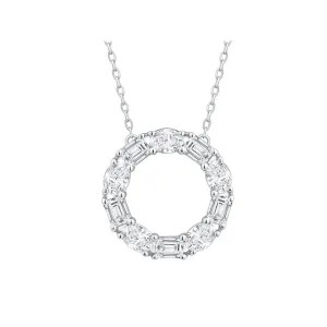 Emerald Cut Circle Necklace with 2.00ct of Laboratory Grown Diamonds in 9ct White Gold