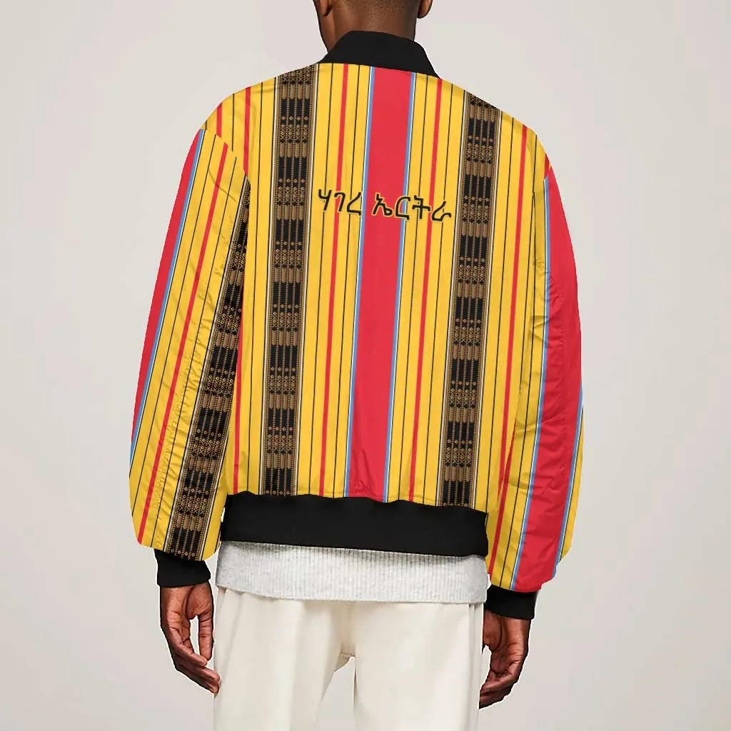 Eritrea Traditional Saho Mix Tilet Pattern Bomber Jacket LT15