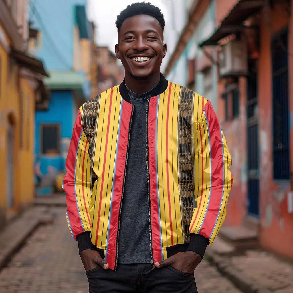 Eritrea Traditional Saho Mix Tilet Pattern Bomber Jacket LT15