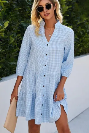 Estela® | Checked V-neck dress