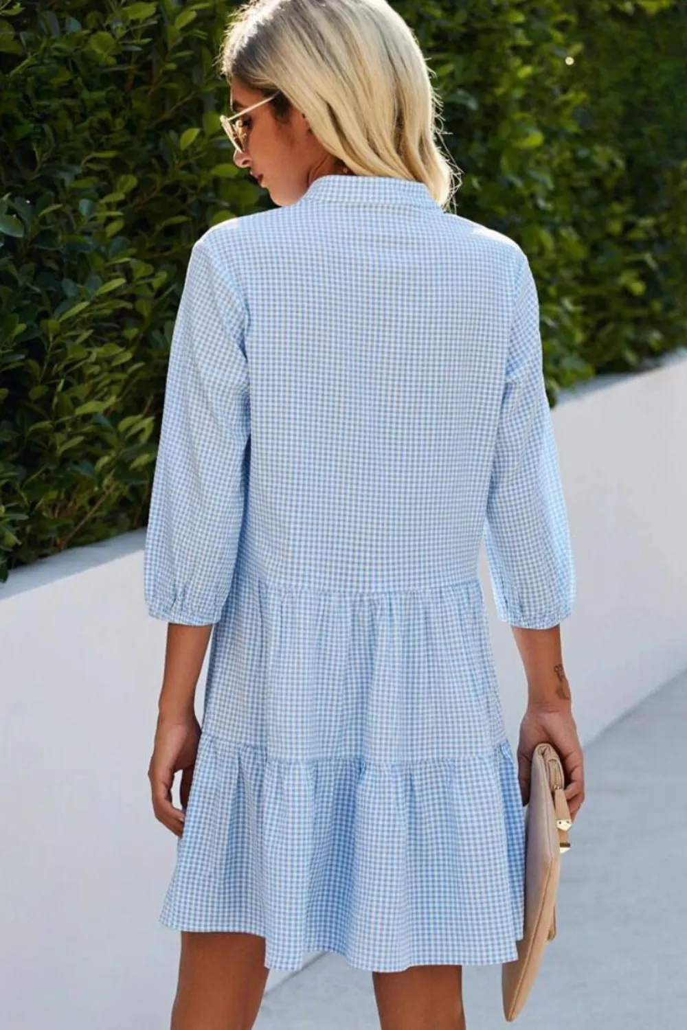 Estela® | Checked V-neck dress