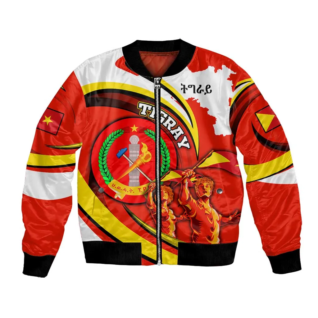 Ethiopia Tigray Bomber Jacket Revolution Emblem Freedom Fighters and Flag DT02