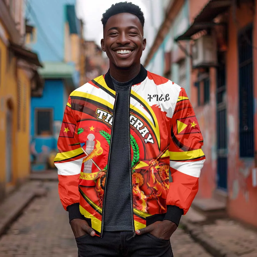 Ethiopia Tigray Bomber Jacket Revolution Emblem Freedom Fighters and Flag DT02
