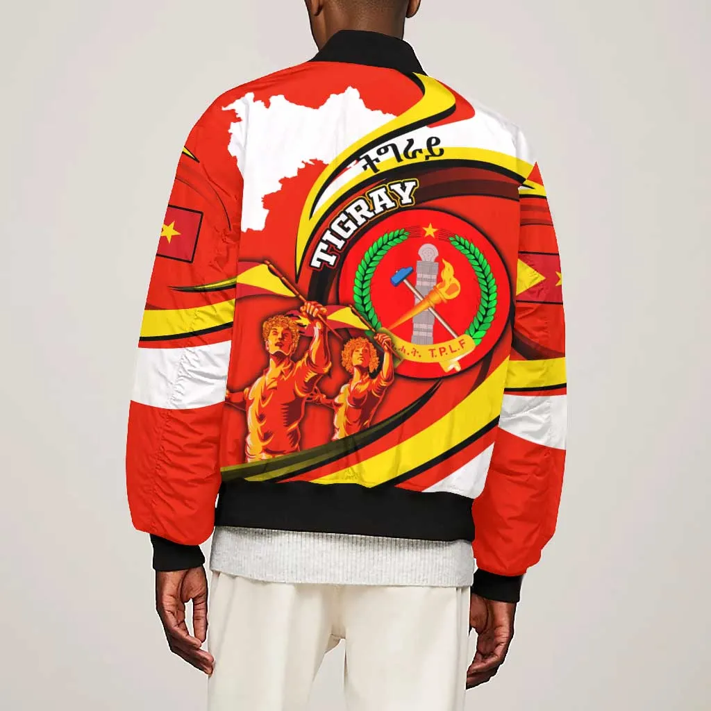 Ethiopia Tigray Bomber Jacket Revolution Emblem Freedom Fighters and Flag DT02