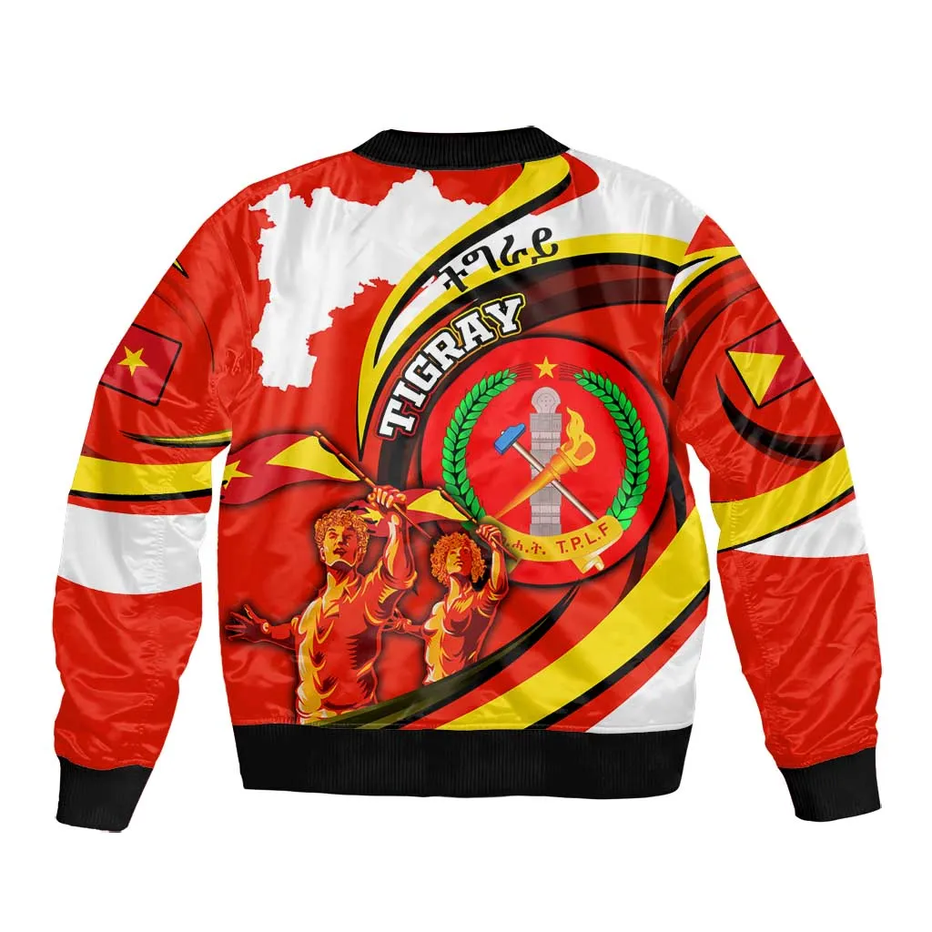 Ethiopia Tigray Bomber Jacket Revolution Emblem Freedom Fighters and Flag DT02