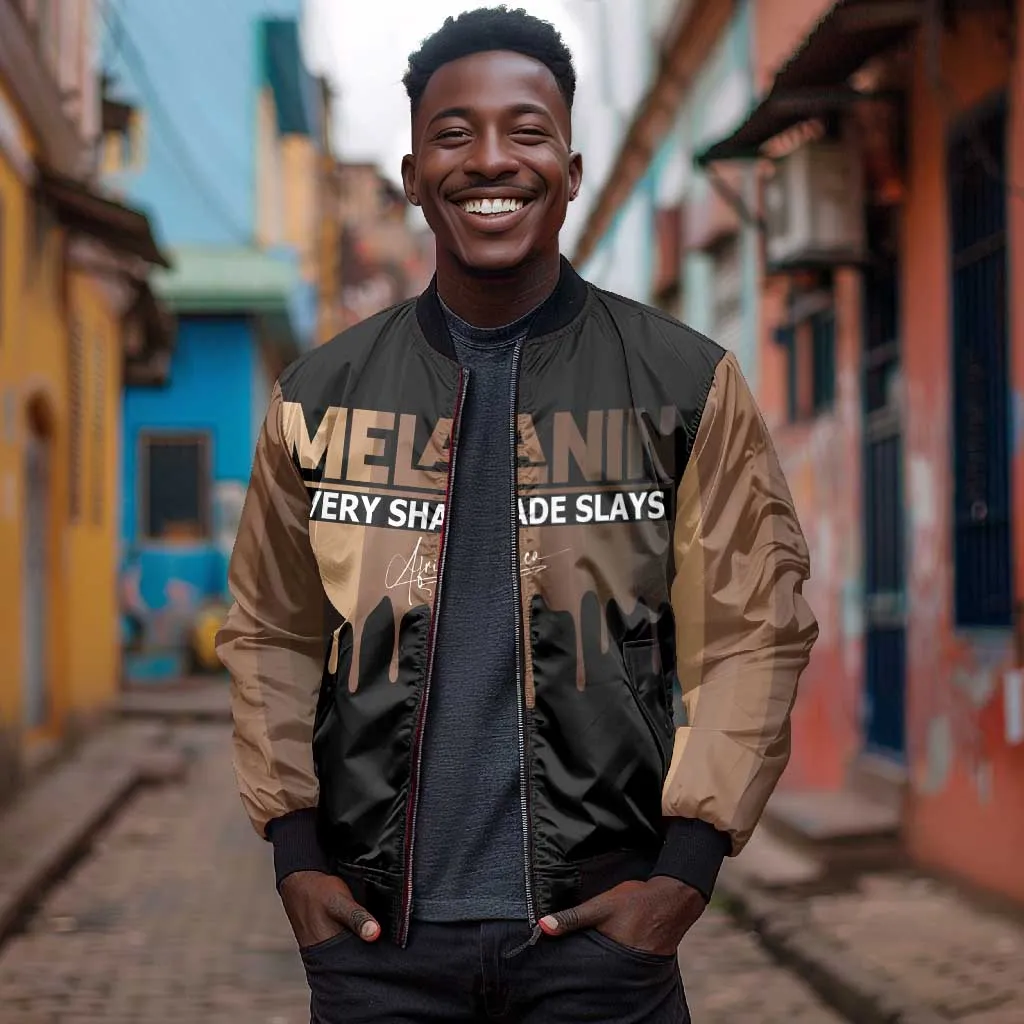Every Shade Slays Melanin Bomber Jacket African Signature DT02