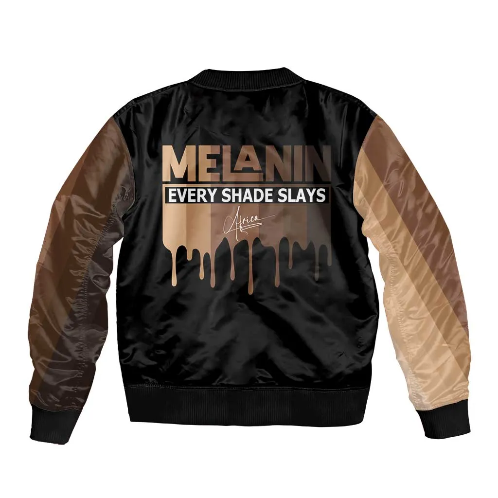 Every Shade Slays Melanin Bomber Jacket African Signature DT02