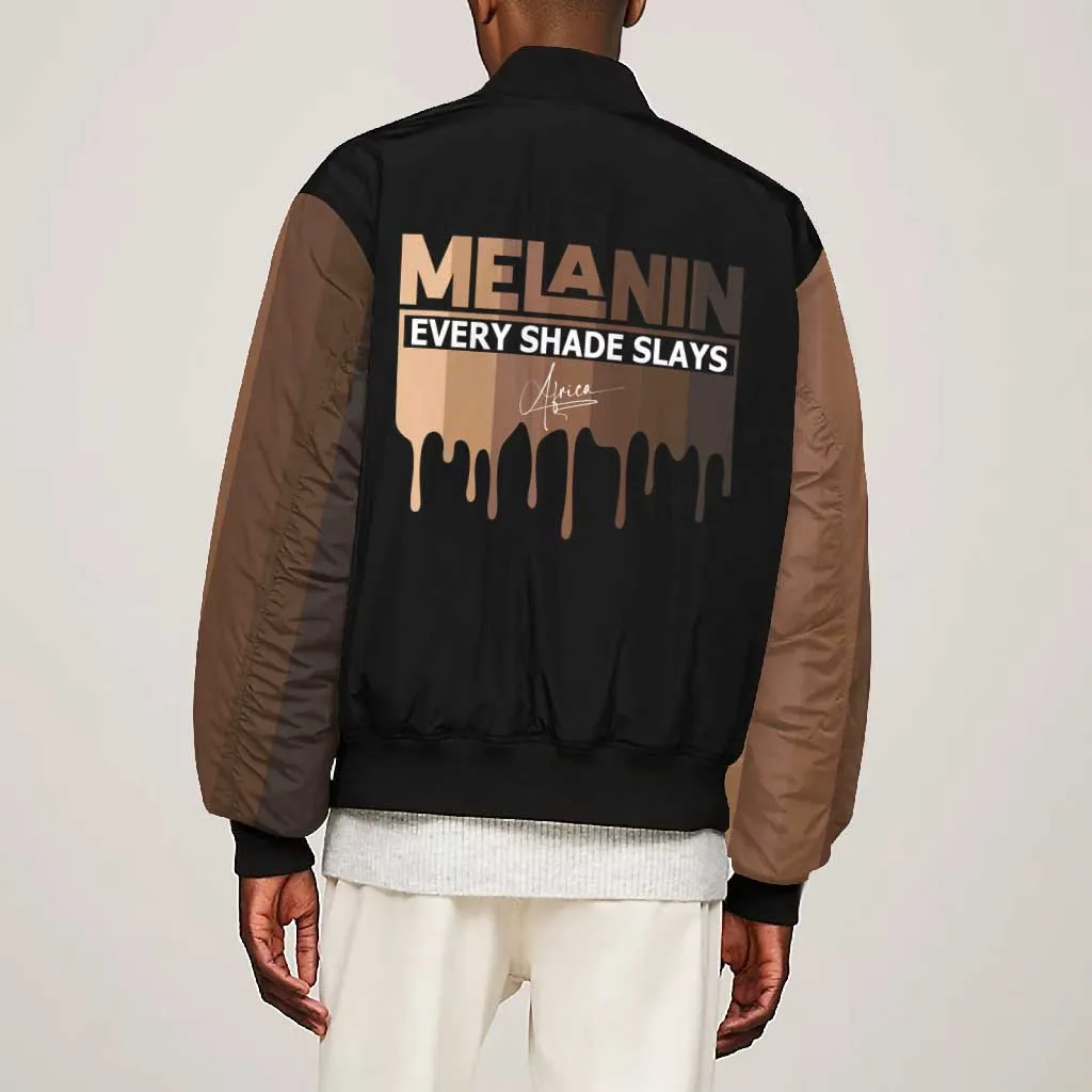 Every Shade Slays Melanin Bomber Jacket African Signature DT02