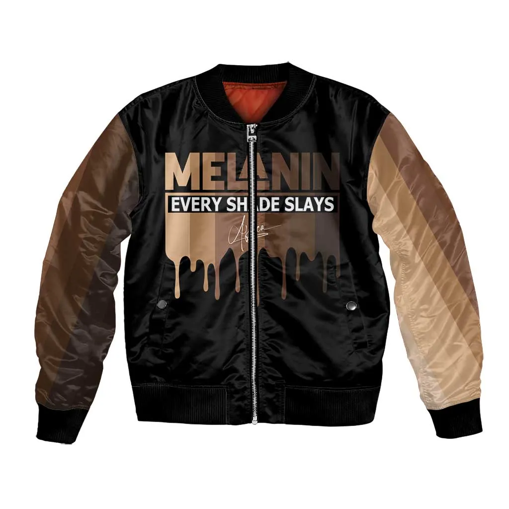 Every Shade Slays Melanin Bomber Jacket African Signature DT02