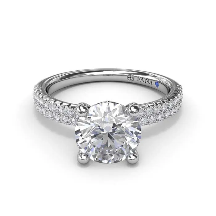 Fana Pave' Diamond Engagement Ring in 14K White Gold