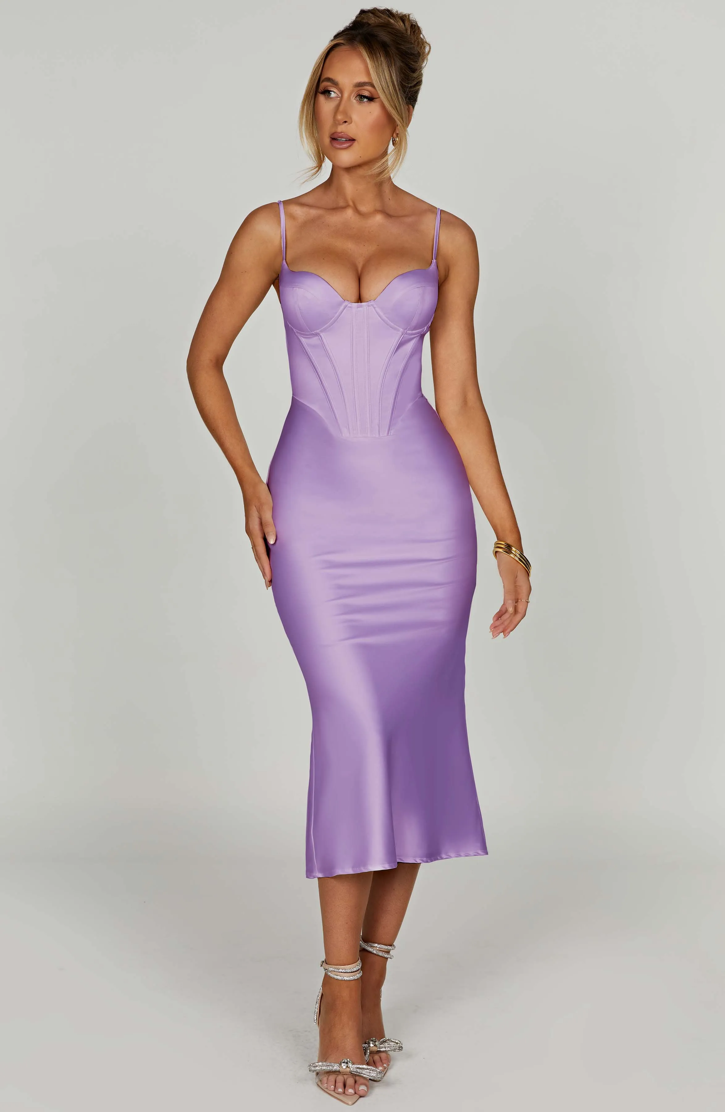 Farrah Midi Dress - Purple