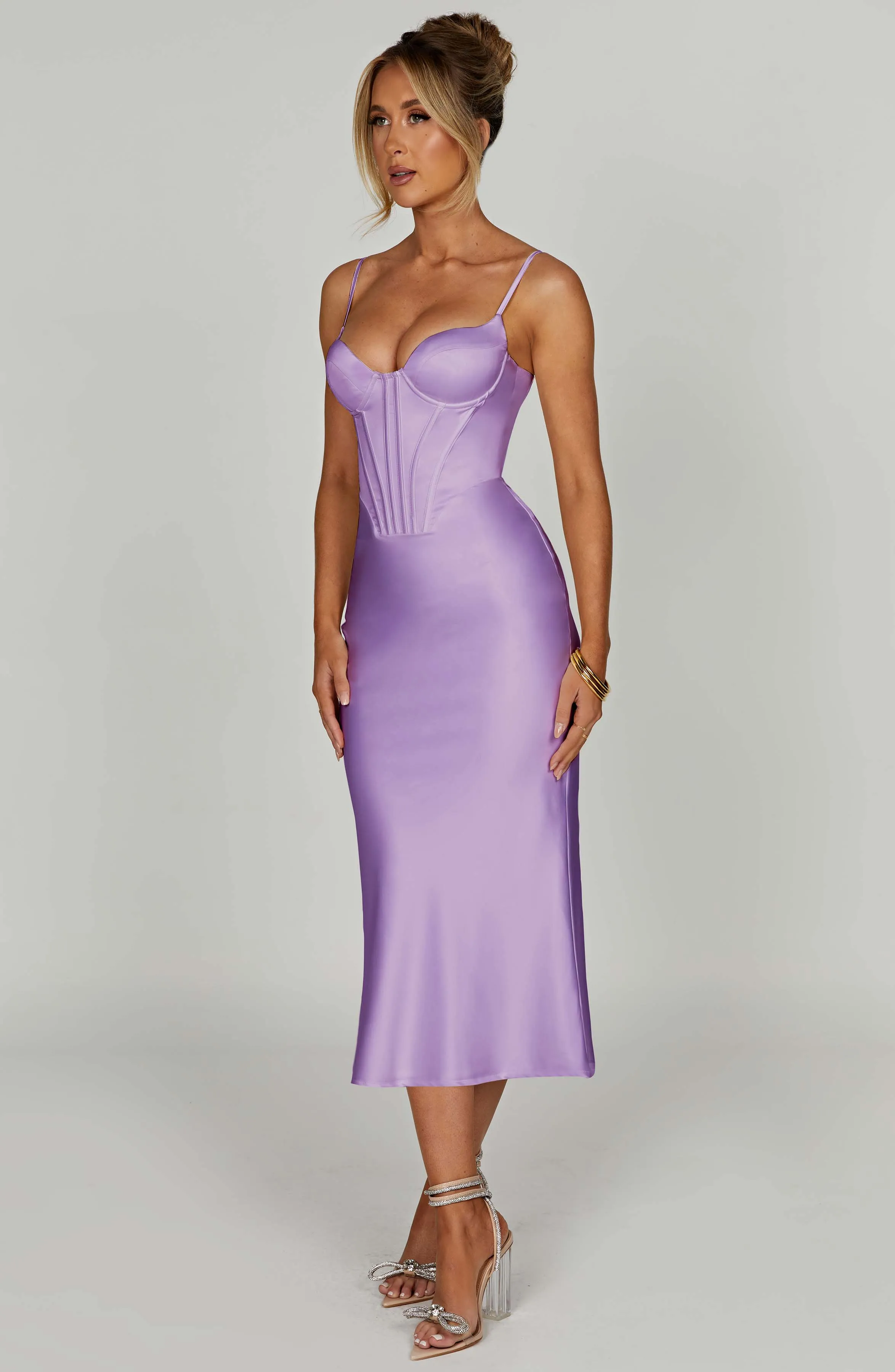 Farrah Midi Dress - Purple