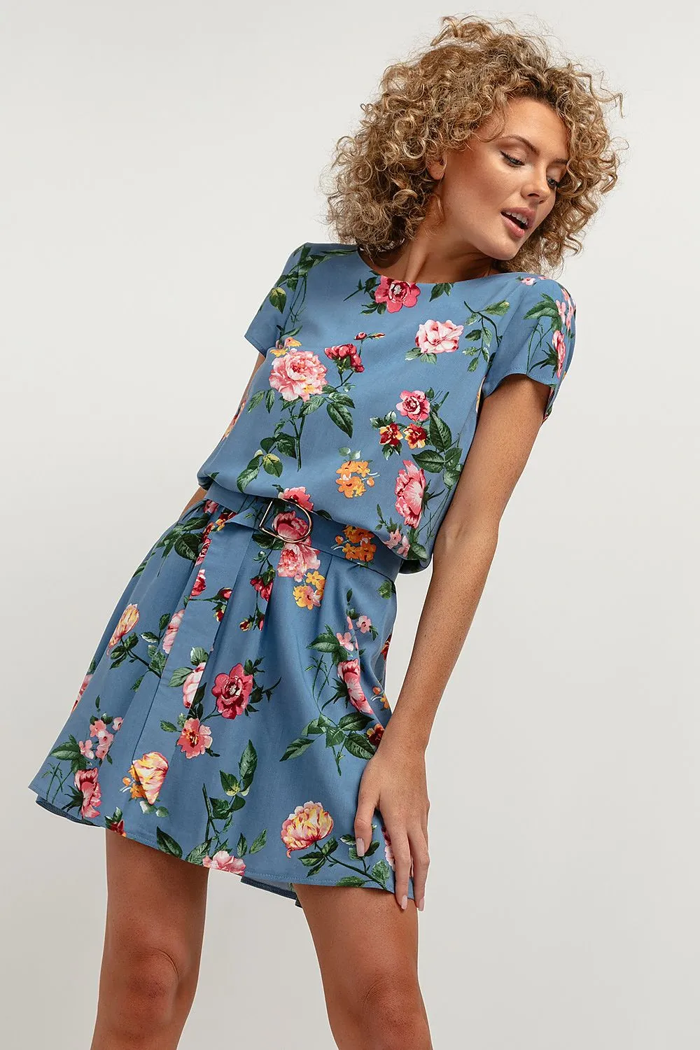 Floral V-Neck Kimono Dress