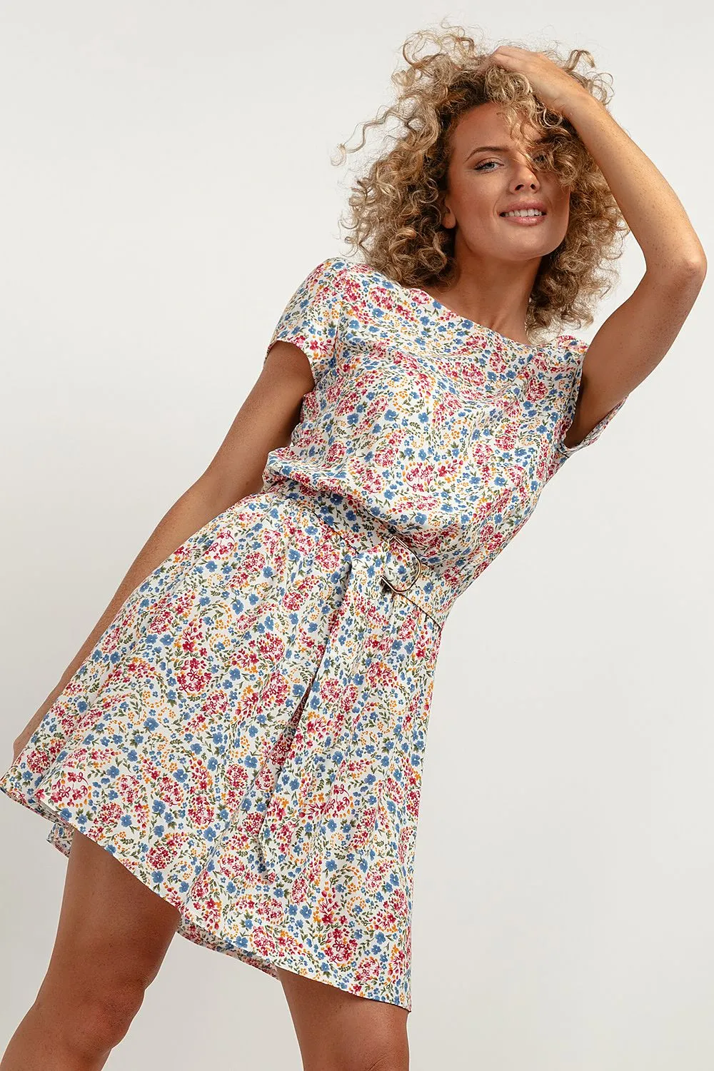 Floral V-Neck Kimono Dress