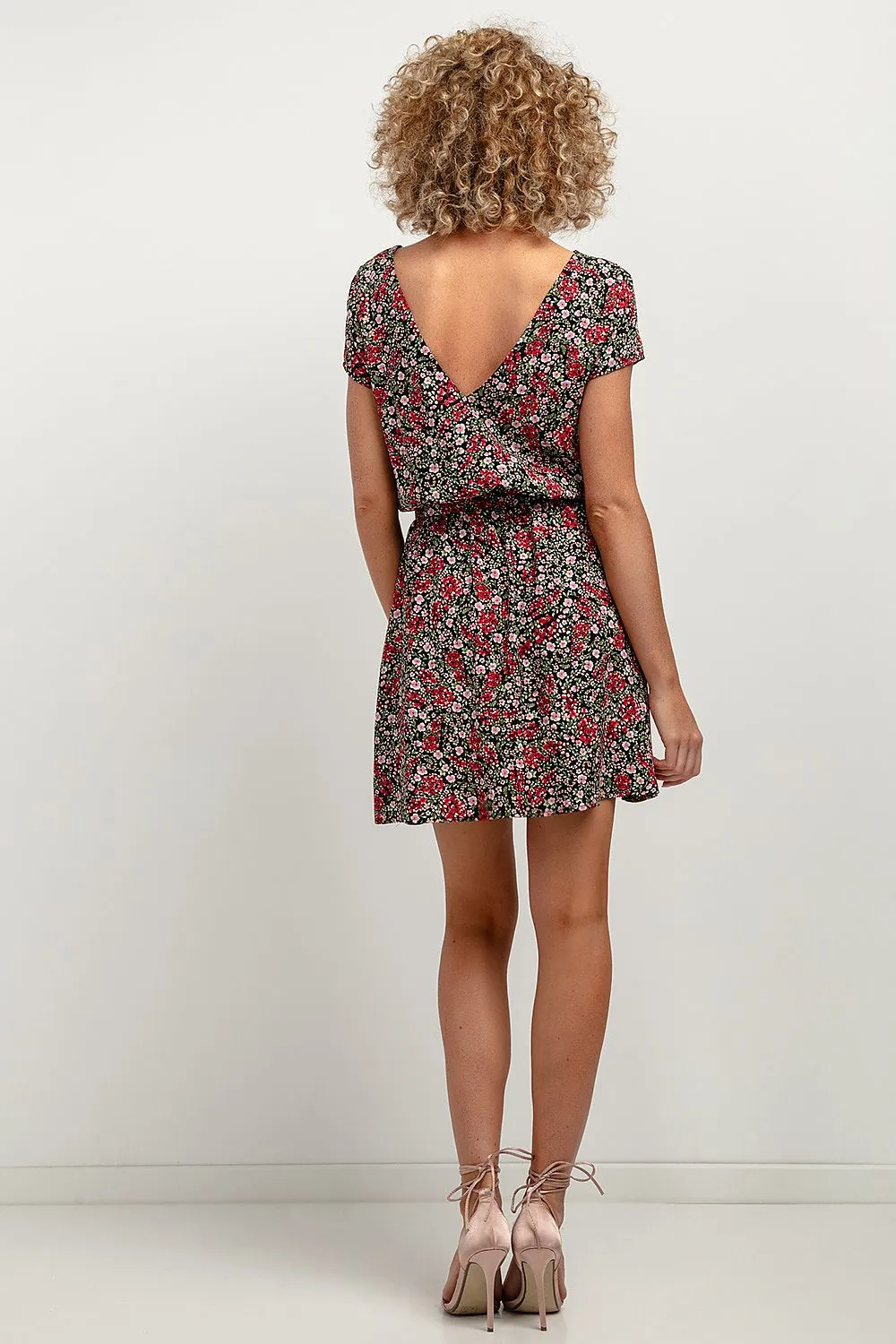 Floral V-Neck Kimono Dress