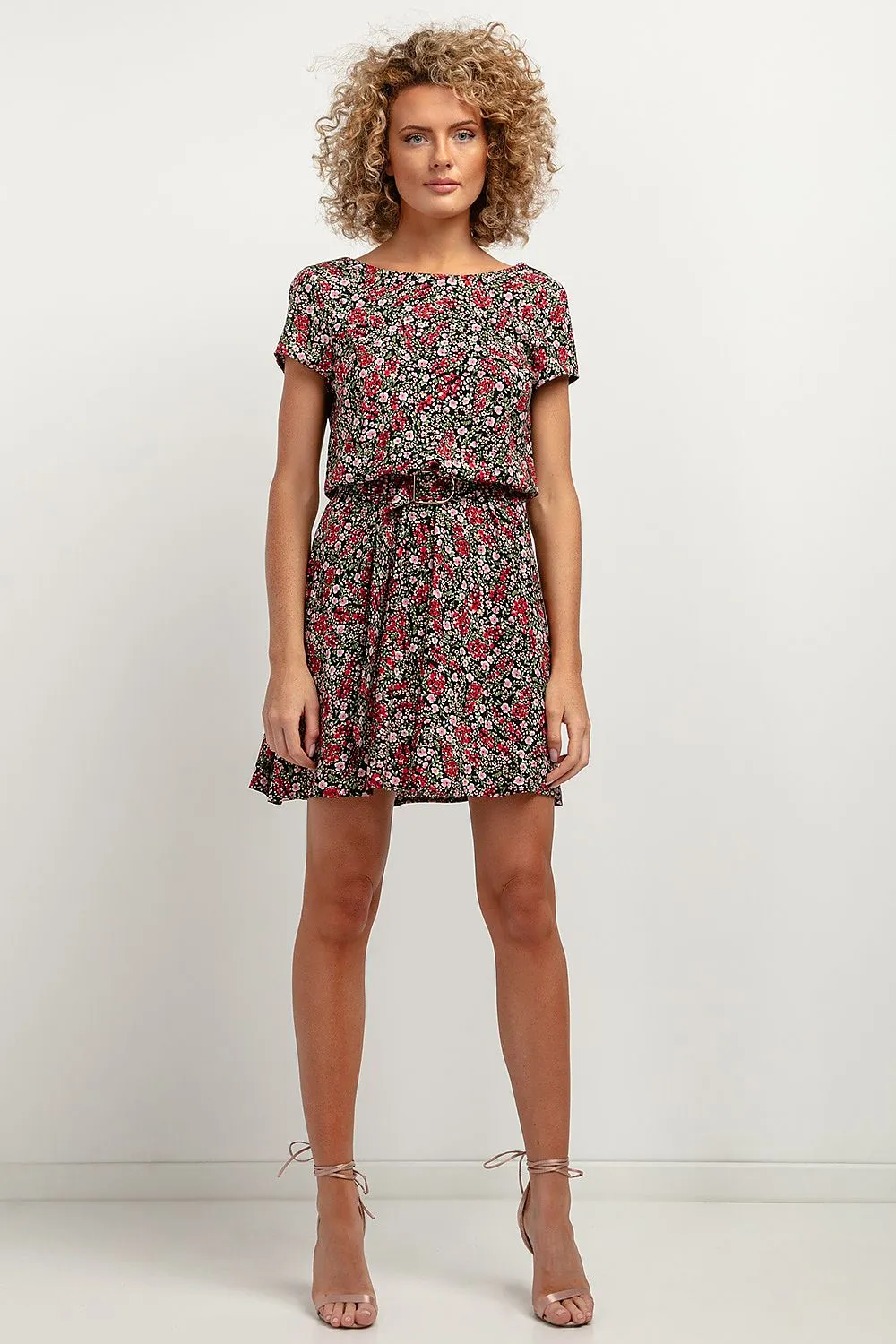 Floral V-Neck Kimono Dress