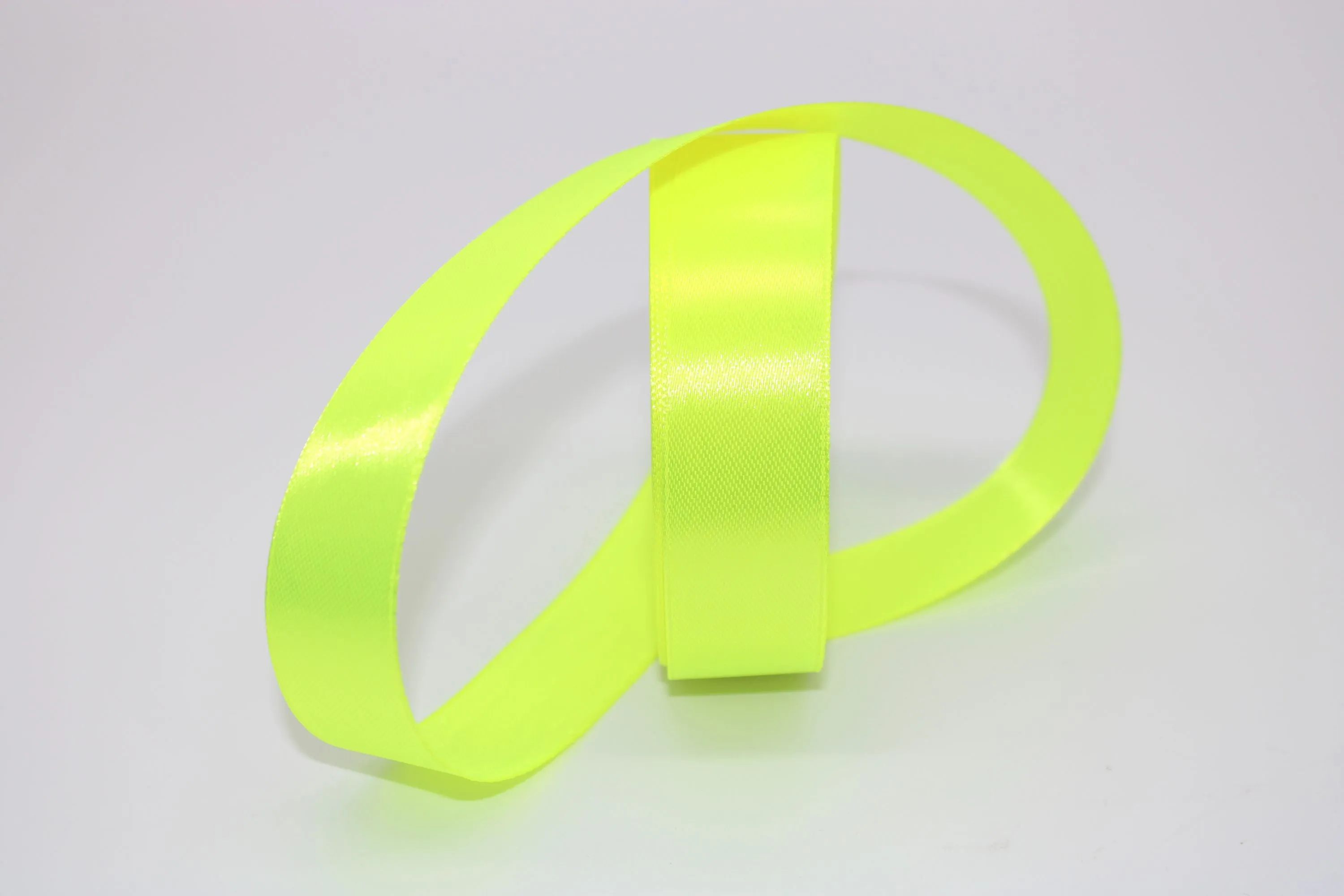 Florescent Yellow, 10 single face Ribbon available in 15, 20, 25, 40, and 50 mm for Ribbon Skirts, Shirts, Crafts, Weddings and gifts