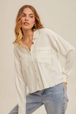 flower power button down shirt