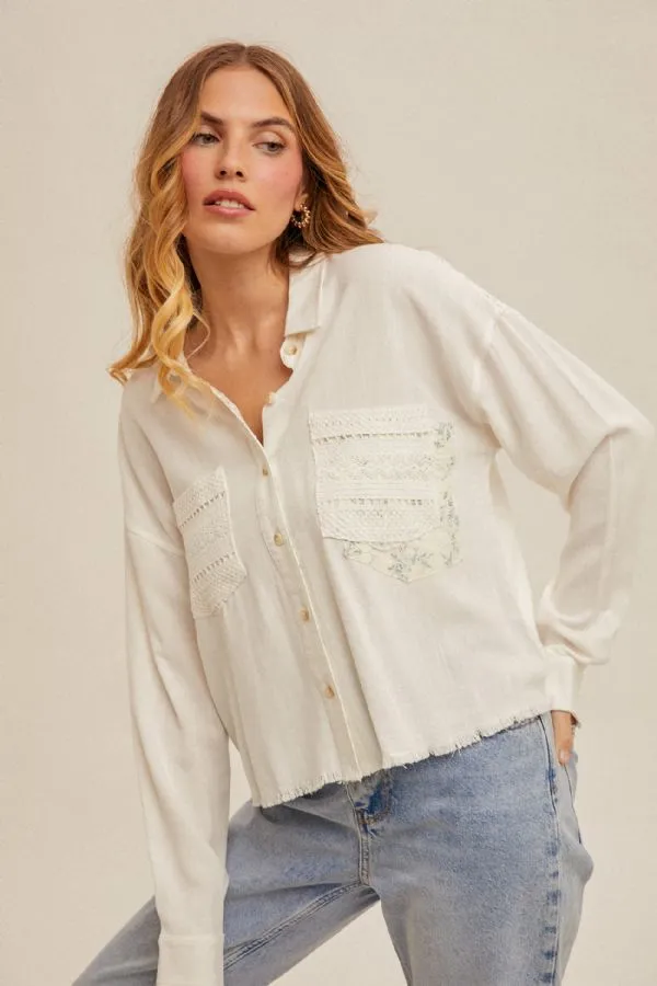 flower power button down shirt
