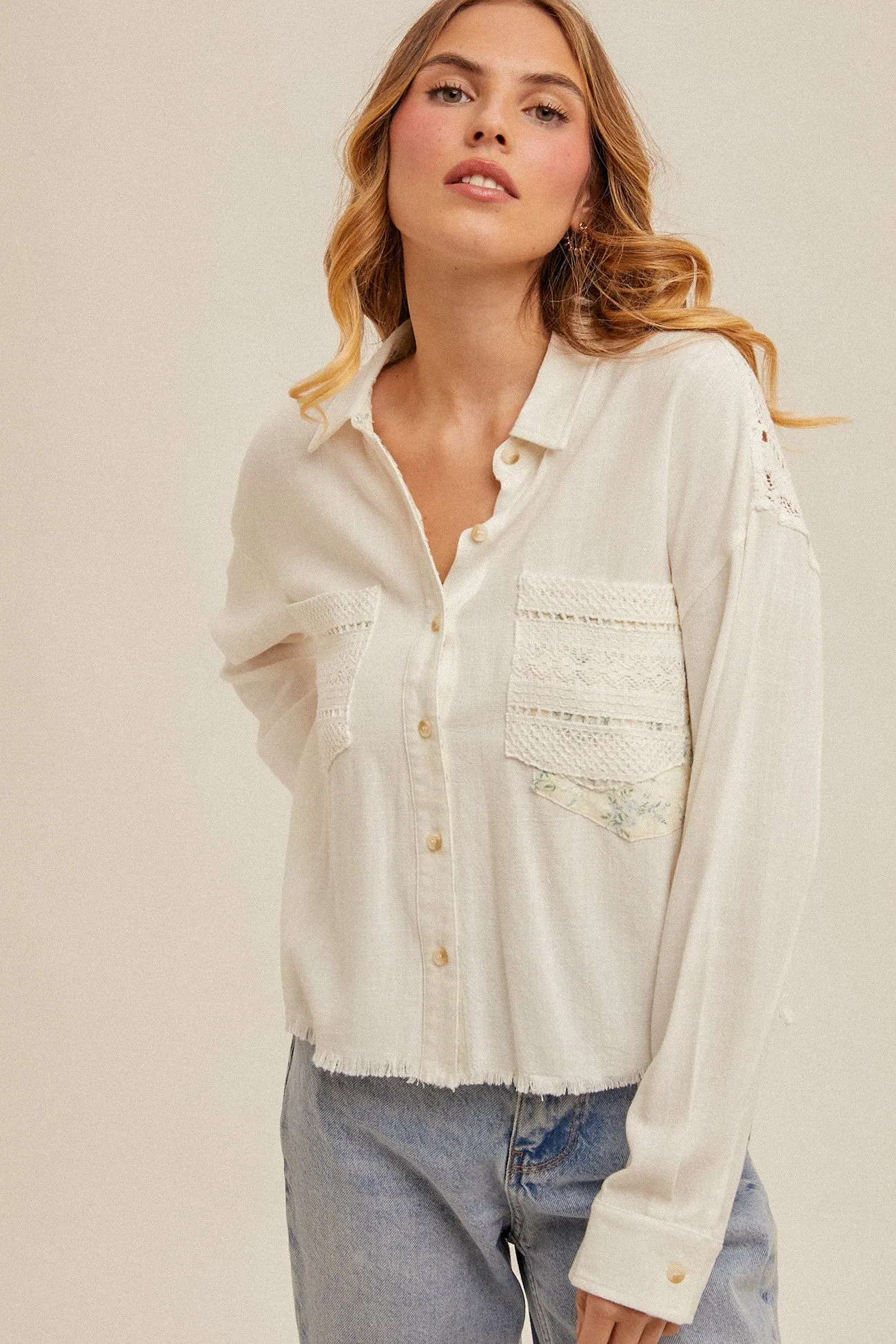 flower power button down shirt