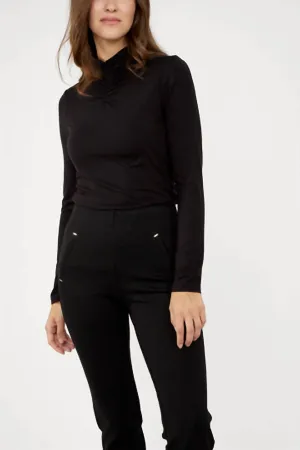 Frank Lyman High-Waisted Formal Trousers Style 243441 In Black