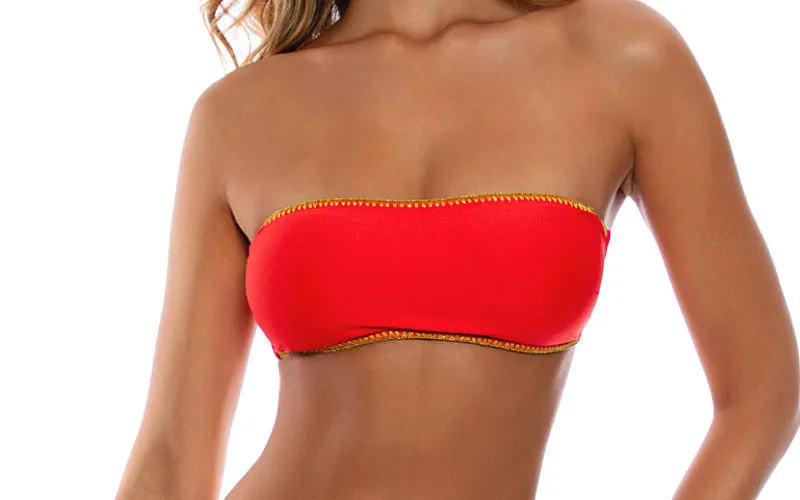 Free Form Bandeau-Seamless Wavy Ruched Back Bikini