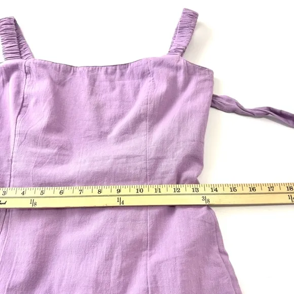 Free People Close To Heart Mini Dress Back Tie Linen/Cotton Boho Lilac Purple S
