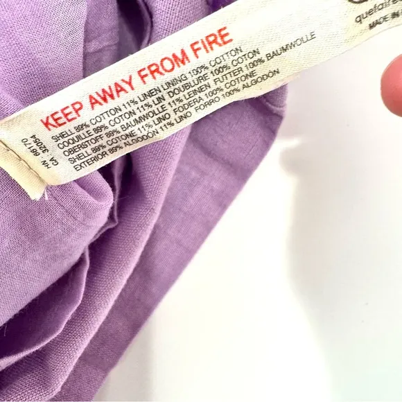 Free People Close To Heart Mini Dress Back Tie Linen/Cotton Boho Lilac Purple S